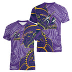 Melbourne Storm Women V-Neck T-Shirt Polynesian Tribal Tattoo Pacific Sport Art