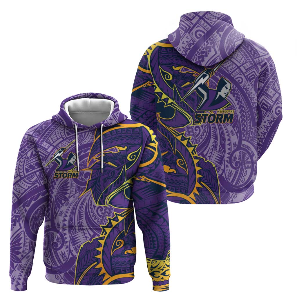 Melbourne Storm Zip Hoodie Polynesian Tribal Tattoo Pacific Sport Art