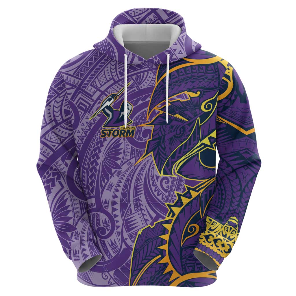 Melbourne Storm Zip Hoodie Polynesian Tribal Tattoo Pacific Sport Art