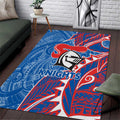 Newcastle Knights Area Rug Polynesian Tribal Tattoo Pacific Sport Art
