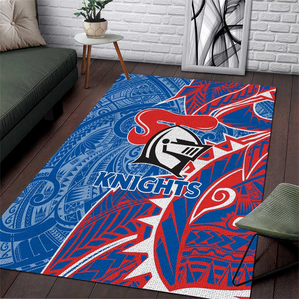 Newcastle Knights Area Rug Polynesian Tribal Tattoo Pacific Sport Art