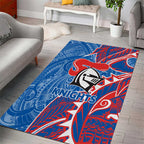 Newcastle Knights Area Rug Polynesian Tribal Tattoo Pacific Sport Art