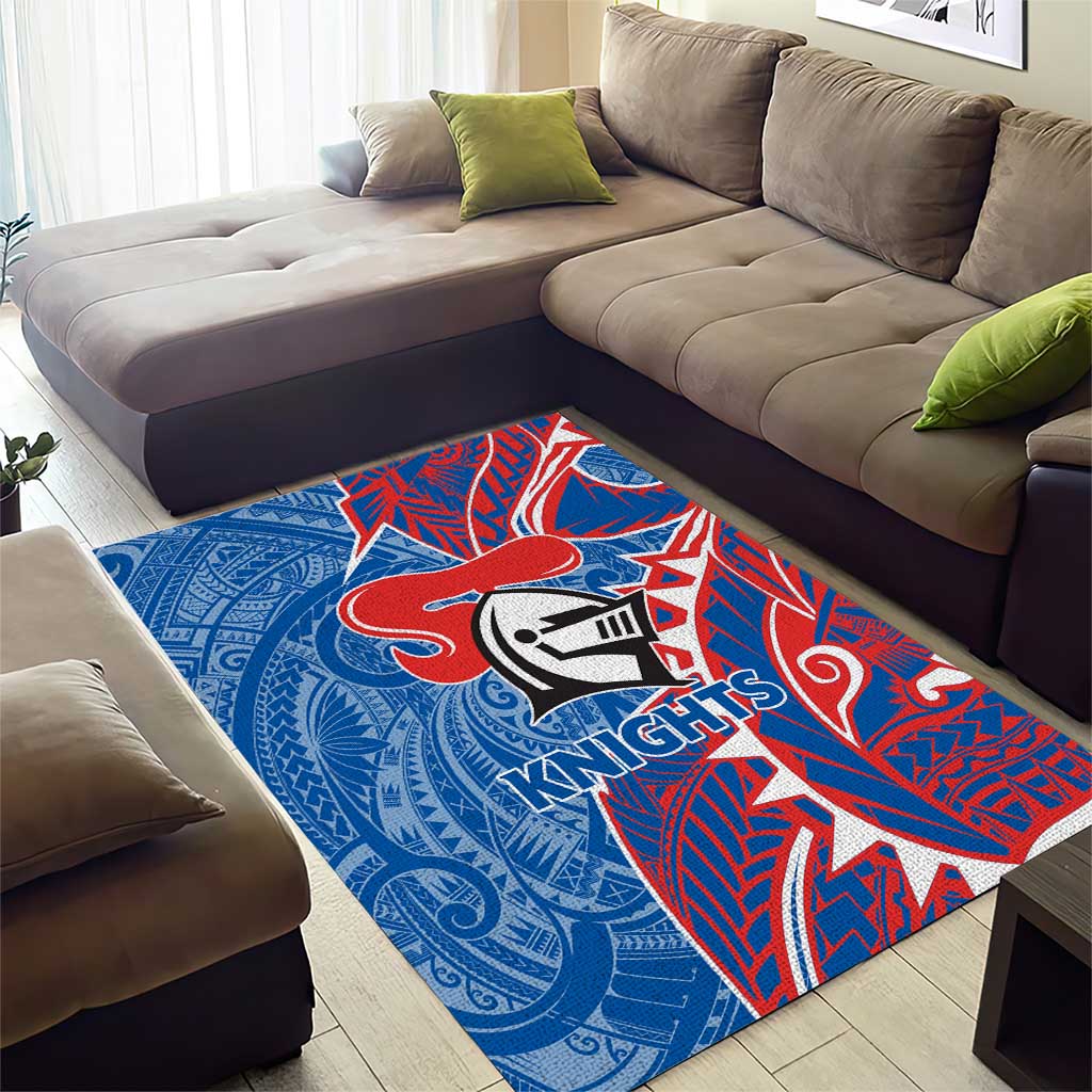 Newcastle Knights Area Rug Polynesian Tribal Tattoo Pacific Sport Art