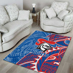 Newcastle Knights Area Rug Polynesian Tribal Tattoo Pacific Sport Art