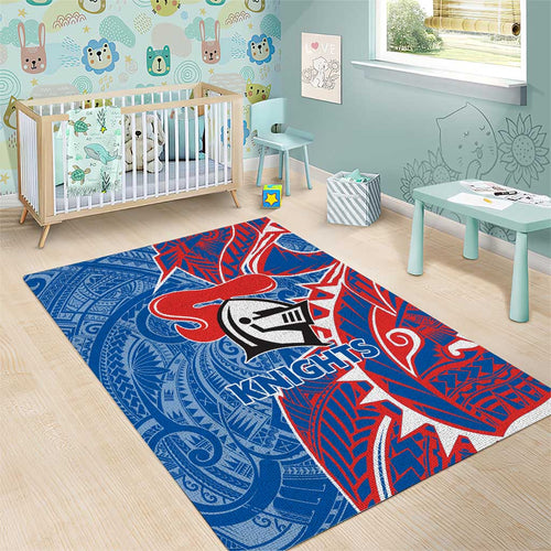 Newcastle Knights Area Rug Polynesian Tribal Tattoo Pacific Sport Art