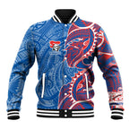 Newcastle Knights Baseball Jacket Polynesian Tribal Tattoo Pacific Sport Art