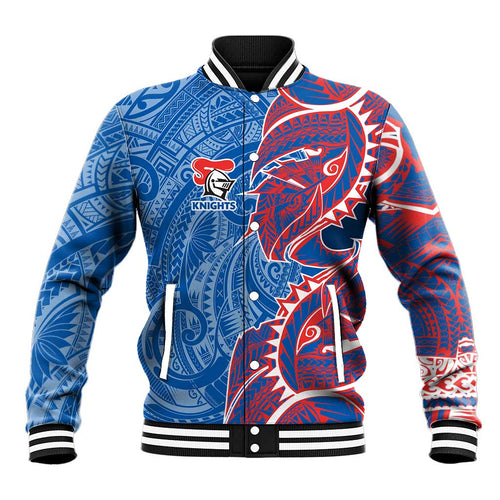 Newcastle Knights Baseball Jacket Polynesian Tribal Tattoo Pacific Sport Art