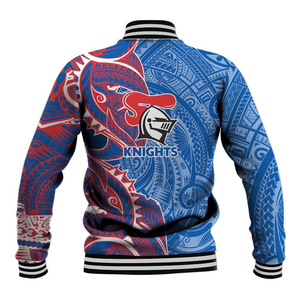 Newcastle Knights Baseball Jacket Polynesian Tribal Tattoo Pacific Sport Art