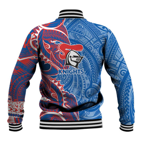 Newcastle Knights Baseball Jacket Polynesian Tribal Tattoo Pacific Sport Art