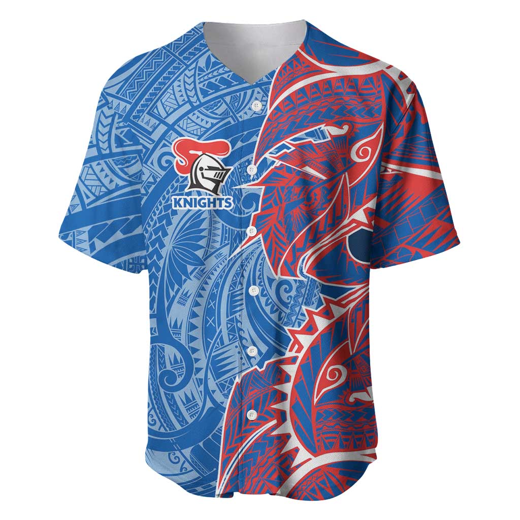 Newcastle Knights Baseball Jersey Polynesian Tribal Tattoo Pacific Sport Art