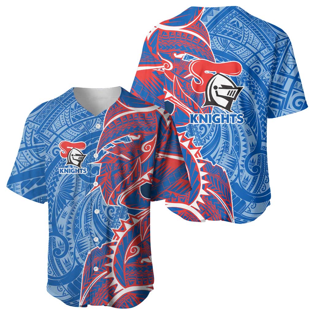 Newcastle Knights Baseball Jersey Polynesian Tribal Tattoo Pacific Sport Art