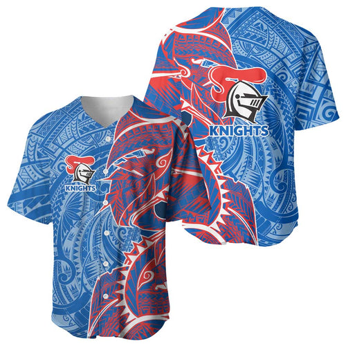 Newcastle Knights Baseball Jersey Polynesian Tribal Tattoo Pacific Sport Art