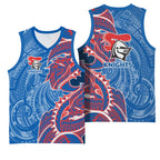 Newcastle Knights Basketball Jersey Polynesian Tribal Tattoo Pacific Sport Art