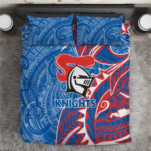 Newcastle Knights Bedding Set Polynesian Tribal Tattoo Pacific Sport Art