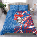 Newcastle Knights Bedding Set Polynesian Tribal Tattoo Pacific Sport Art