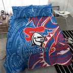 Newcastle Knights Bedding Set Polynesian Tribal Tattoo Pacific Sport Art