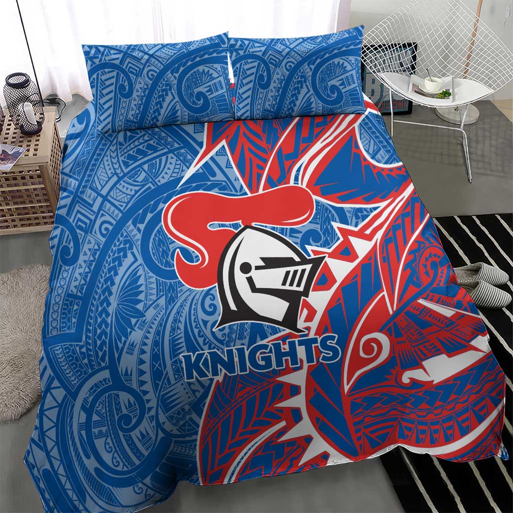 Newcastle Knights Bedding Set Polynesian Tribal Tattoo Pacific Sport Art
