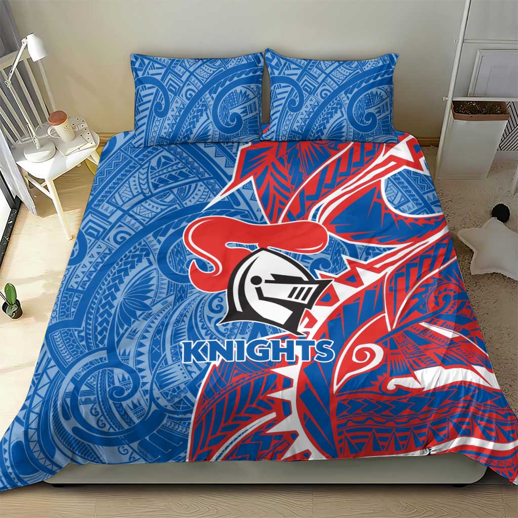 Newcastle Knights Bedding Set Polynesian Tribal Tattoo Pacific Sport Art