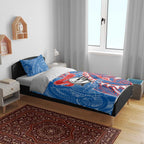 Newcastle Knights Bedding Set Polynesian Tribal Tattoo Pacific Sport Art