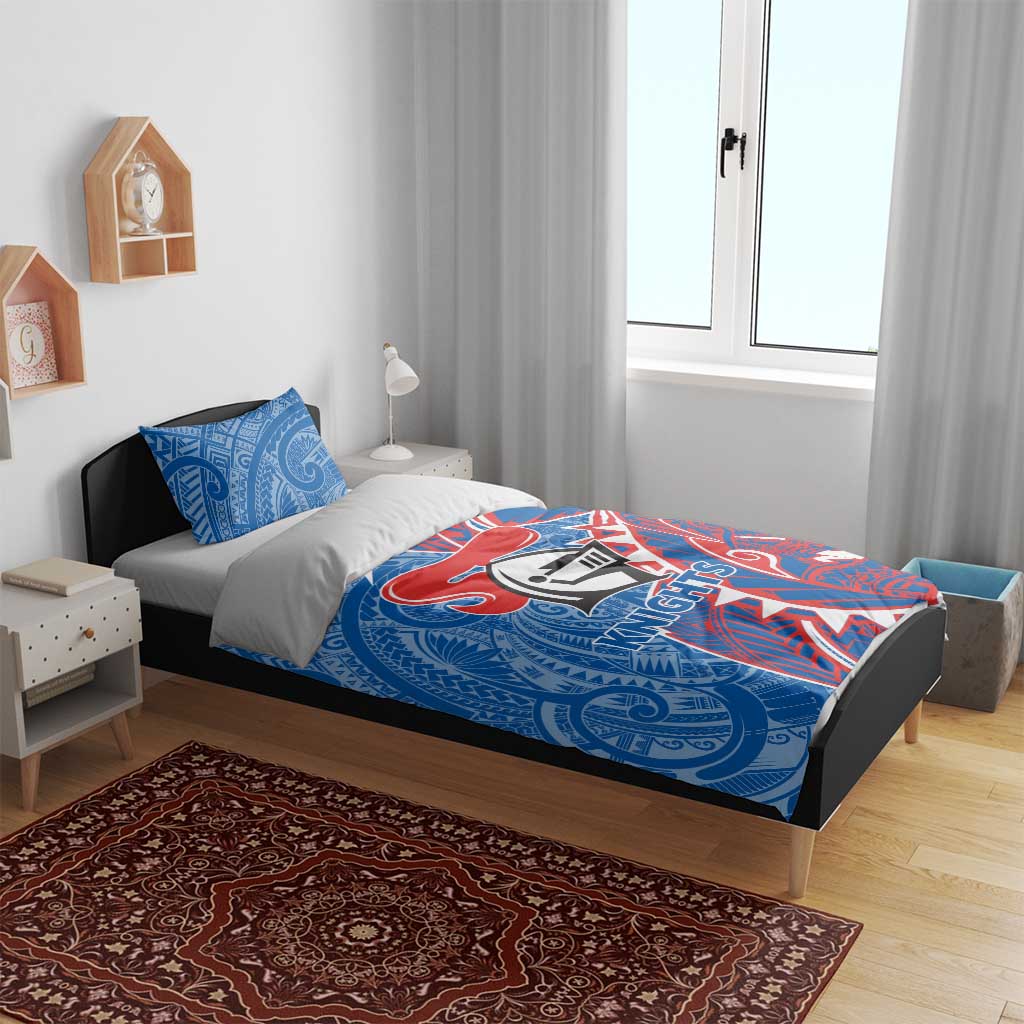 Newcastle Knights Bedding Set Polynesian Tribal Tattoo Pacific Sport Art