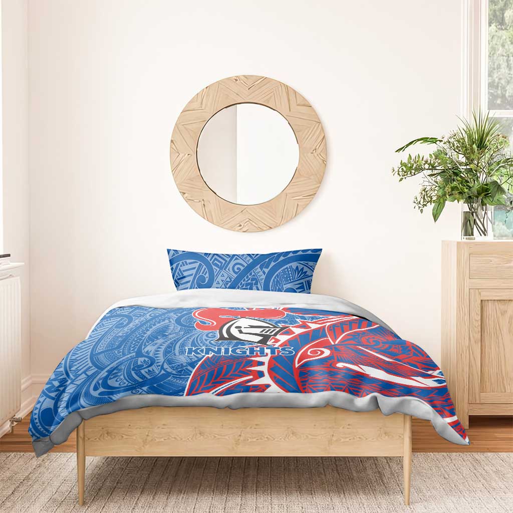 Newcastle Knights Bedding Set Polynesian Tribal Tattoo Pacific Sport Art