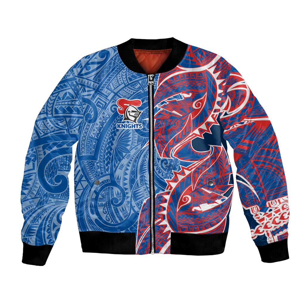Newcastle Knights Bomber Jacket Polynesian Tribal Tattoo Pacific Sport Art