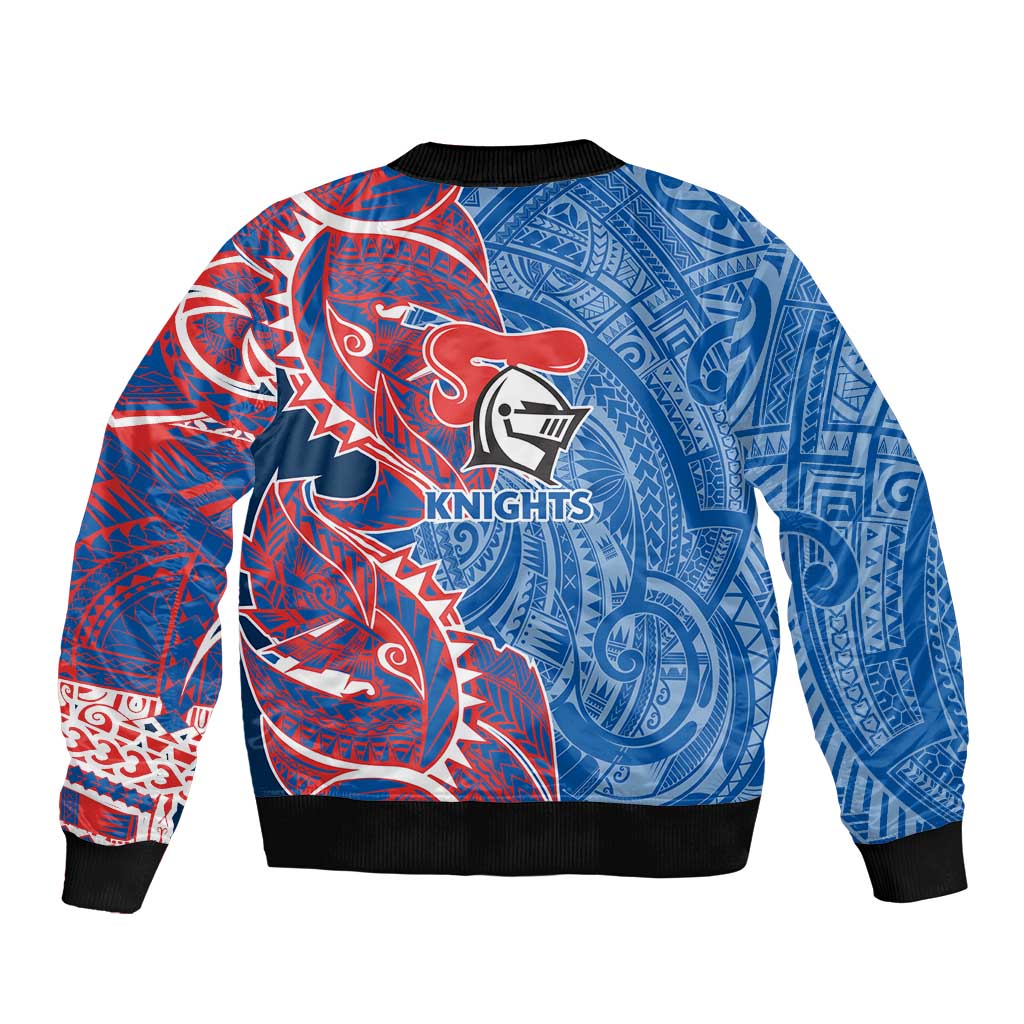 Newcastle Knights Bomber Jacket Polynesian Tribal Tattoo Pacific Sport Art