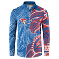 Newcastle Knights Button Sweatshirt Polynesian Tribal Tattoo Pacific Sport Art