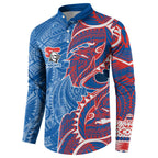 Newcastle Knights Button Sweatshirt Polynesian Tribal Tattoo Pacific Sport Art