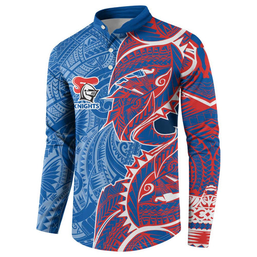 Newcastle Knights Button Sweatshirt Polynesian Tribal Tattoo Pacific Sport Art