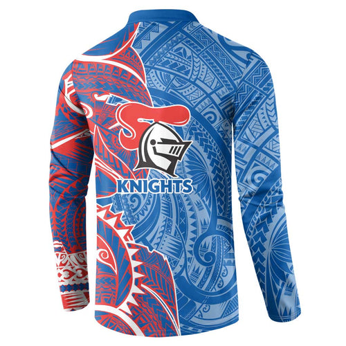 Newcastle Knights Button Sweatshirt Polynesian Tribal Tattoo Pacific Sport Art