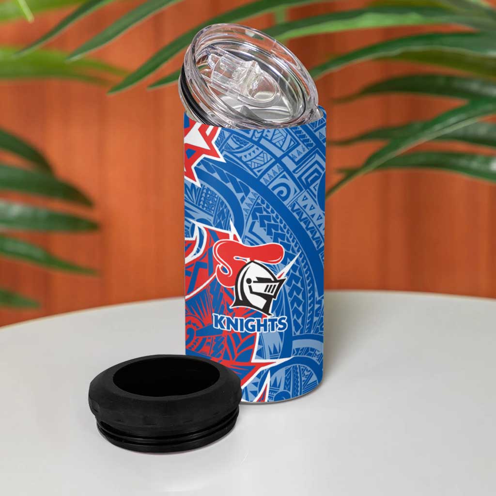 Newcastle Knights 4 in 1 Can Cooler Tumbler Polynesian Tribal Tattoo Pacific Sport Art
