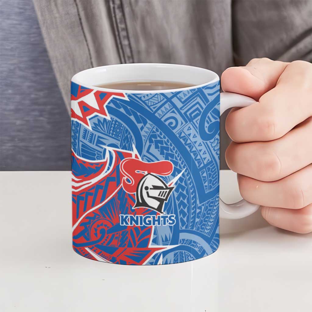 Newcastle Knights Ceramic Mug Polynesian Tribal Tattoo Pacific Sport Art
