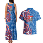 Newcastle Knights Couples Matching Tank Maxi Dress and Hawaiian Shirt Polynesian Tribal Tattoo Pacific Sport Art