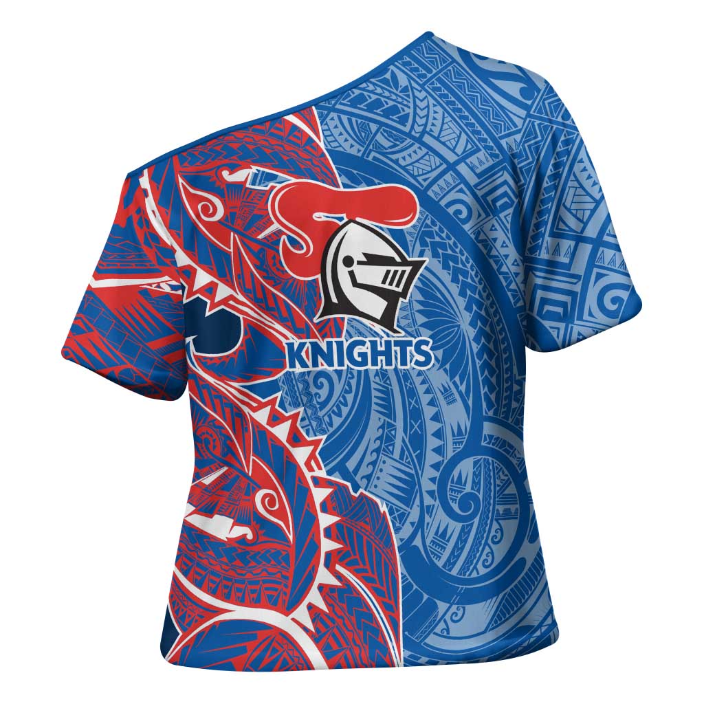 Newcastle Knights Cross Shoulder Shirt Polynesian Tribal Tattoo Pacific Sport Art