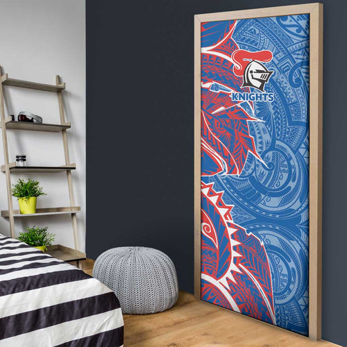 Newcastle Knights Door Cover Polynesian Tribal Tattoo Pacific Sport Art