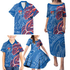 Newcastle Knights Family Matching Puletasi and Hawaiian Shirt Polynesian Tribal Tattoo Pacific Sport Art