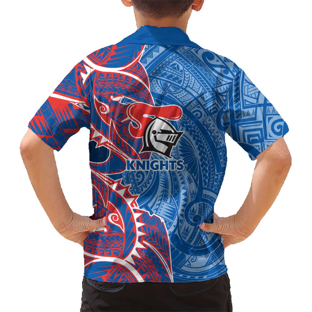 Newcastle Knights Family Matching Puletasi and Hawaiian Shirt Polynesian Tribal Tattoo Pacific Sport Art