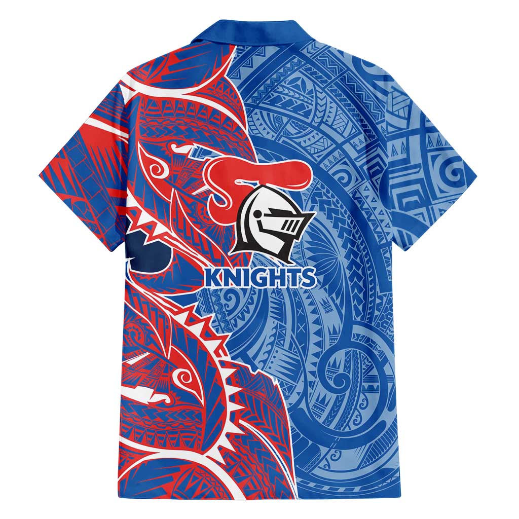 Newcastle Knights Family Matching Puletasi and Hawaiian Shirt Polynesian Tribal Tattoo Pacific Sport Art