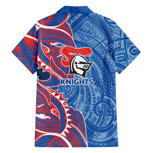 Newcastle Knights Family Matching Puletasi and Hawaiian Shirt Polynesian Tribal Tattoo Pacific Sport Art