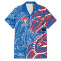 Newcastle Knights Family Matching Summer Maxi Dress and Hawaiian Shirt Polynesian Tribal Tattoo Pacific Sport Art