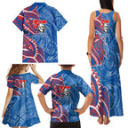 Newcastle Knights Family Matching Tank Maxi Dress and Hawaiian Shirt Polynesian Tribal Tattoo Pacific Sport Art