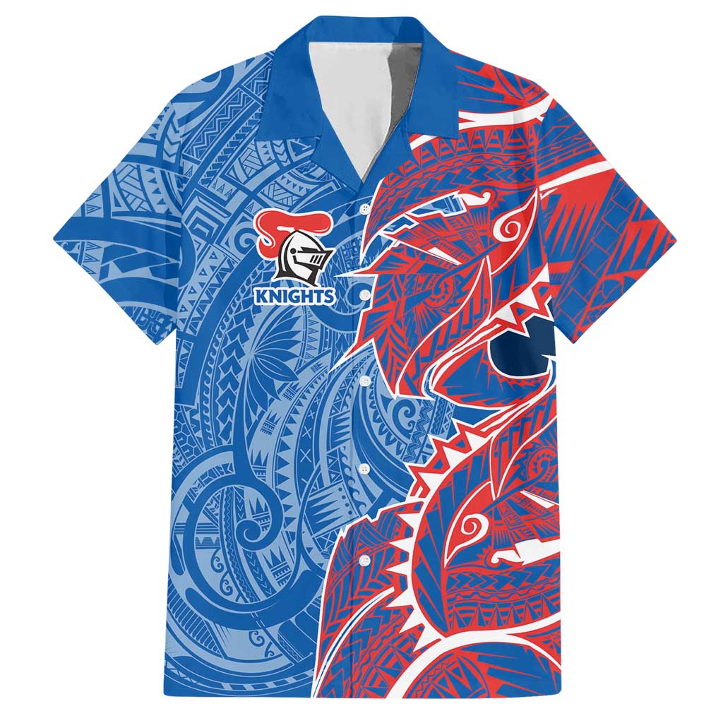 Newcastle Knights Hawaiian Shirt Polynesian Tribal Tattoo Pacific Sport Art