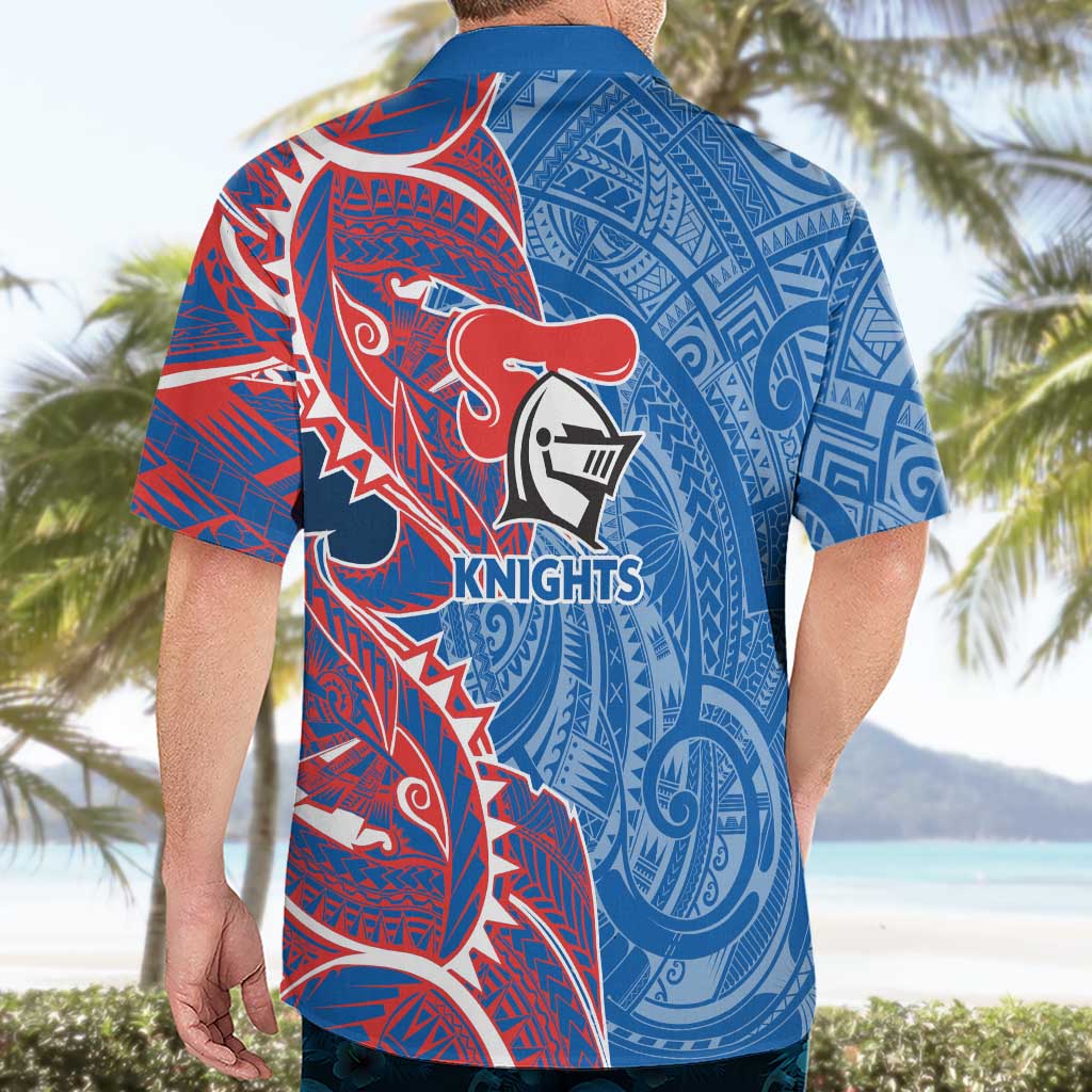 Newcastle Knights Hawaiian Shirt Polynesian Tribal Tattoo Pacific Sport Art