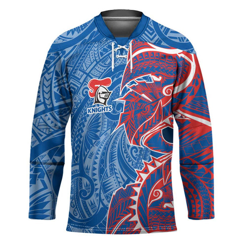 Newcastle Knights Hockey Jersey Polynesian Tribal Tattoo Pacific Sport Art