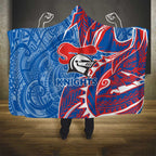 Newcastle Knights Hooded Blanket Polynesian Tribal Tattoo Pacific Sport Art