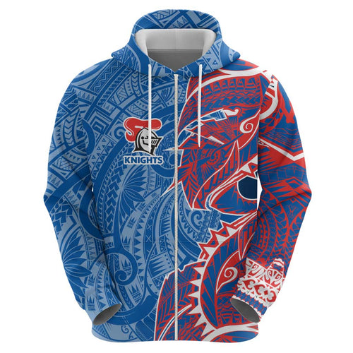 Newcastle Knights Hoodie Polynesian Tribal Tattoo Pacific Sport Art