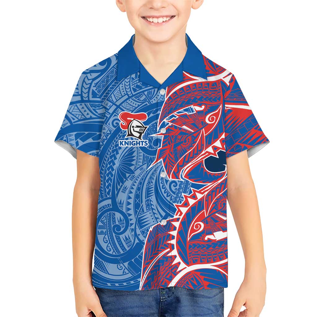 Newcastle Knights Kid Hawaiian Shirt Polynesian Tribal Tattoo Pacific Sport Art