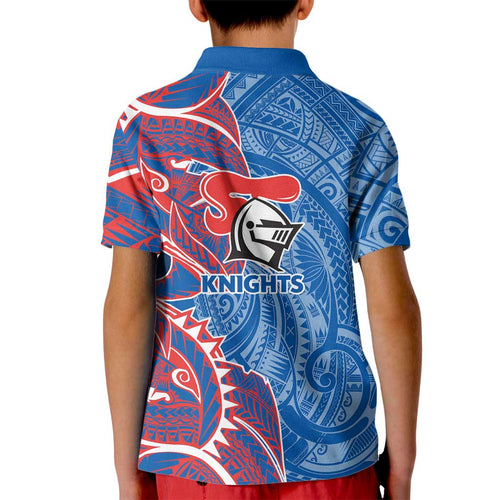 Newcastle Knights Kid Polo Shirt Polynesian Tribal Tattoo Pacific Sport Art