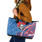 Newcastle Knights Leather Tote Bag Polynesian Tribal Tattoo Pacific Sport Art